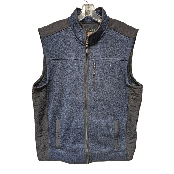 Orvis Mens XL Vest Fishing Full Zip Better Sweater Blue Outdoor Wear Trout Hunt - Picture 1 of 13